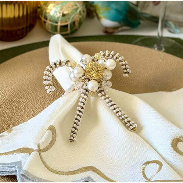 Candy Cane Holiday Napkin Ring, Set 4 - Ring Detail | Bone & Brass