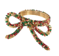 Christmas Bow Napkin Ring, Set of 4