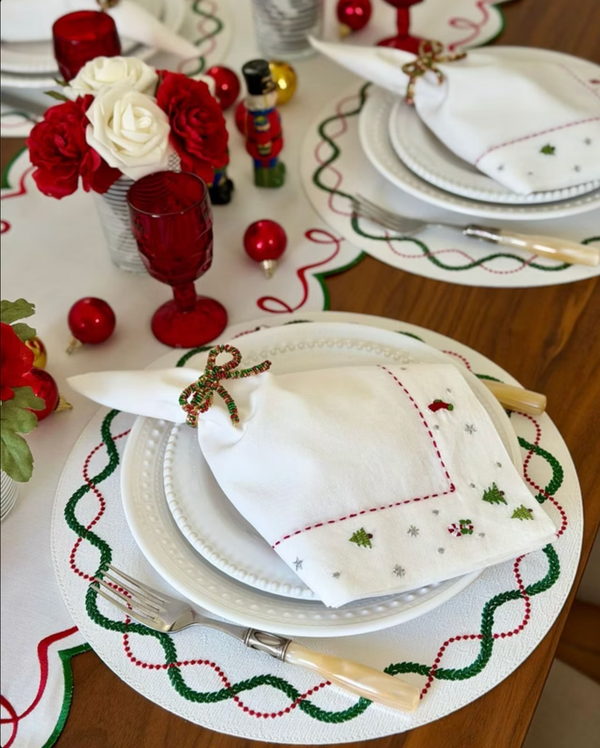 Christmas Bow Napkin Ring, Set of 4