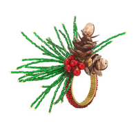 Acorn Pine Napkin Ring, Set of 4