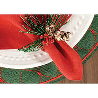 Acorn Pine Napkin Ring, Set 4 - Ring Side View | Bone & Brass