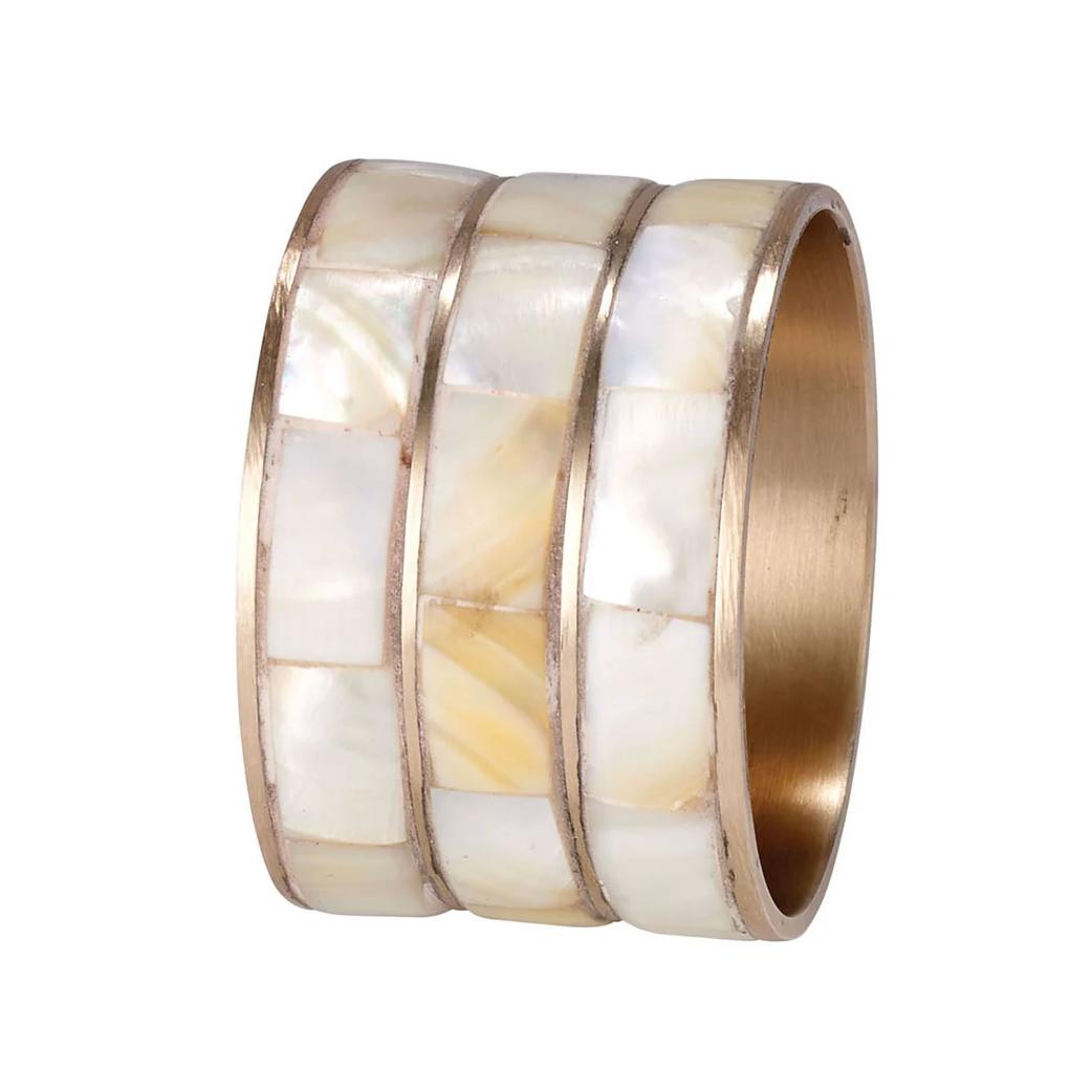 Mother Pearl Napkin Ring, Set 4 | Bone & Brass