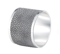 Stingray Vinyl Napkin Rings | Pearl or Gray, Set of 4