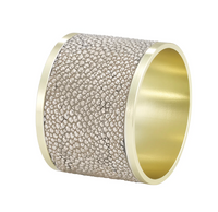 Stingray Vinyl Napkin Rings | Pearl or Gray, Set of 4