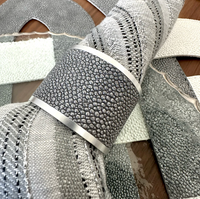 Stingray Vinyl Napkin Rings | Pearl or Gray, Set of 4