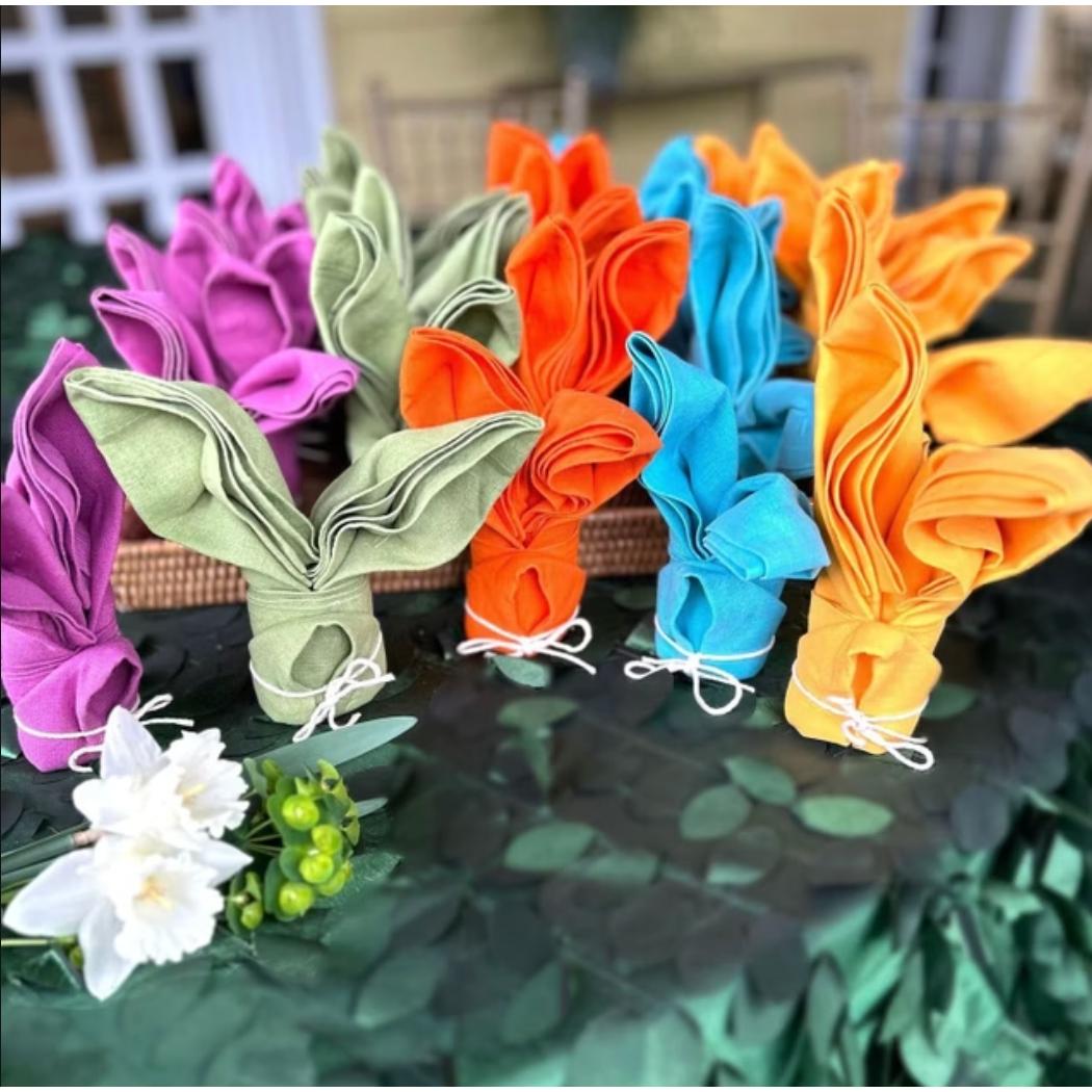 French Riviera Stonewashed Linen Napkins, Set 4