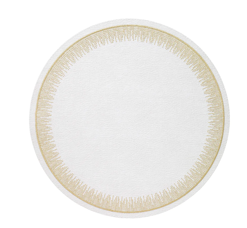 Flare Embroidered Round Placemats, Set of 4