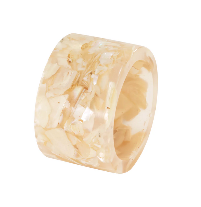 Marbled Pearl Napkin Ring, Set of 4