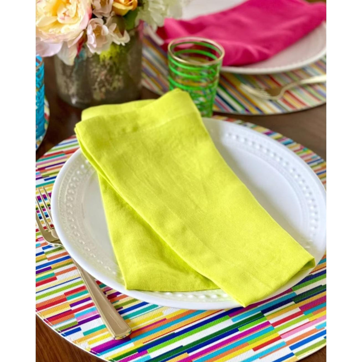 French Riviera Stonewashed Linen Napkins, Set 4