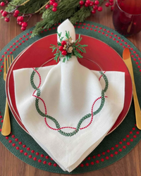 Laurel Leaves Embroidered Napkins, Set of 4