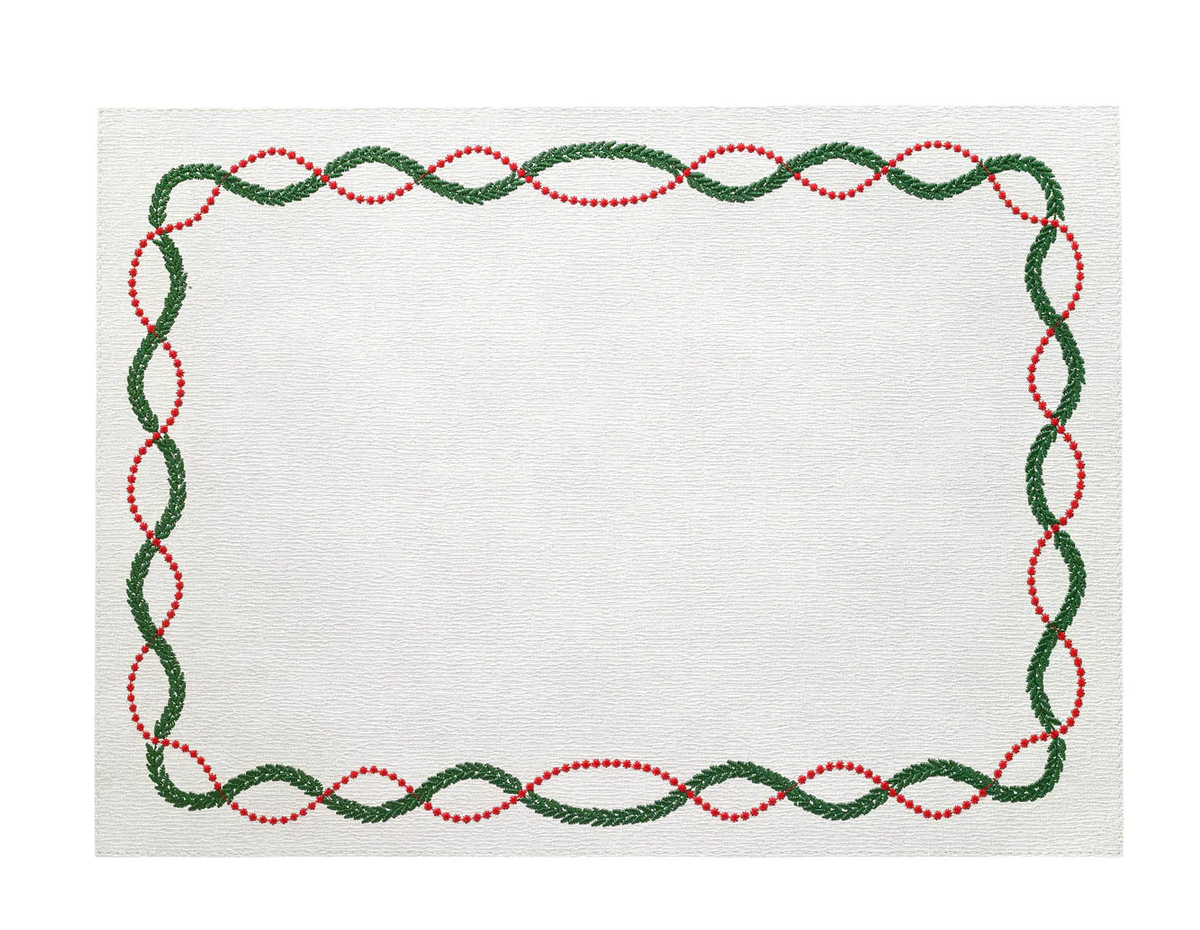 Olympia Christmas Embroidered Placemats, Set of 4