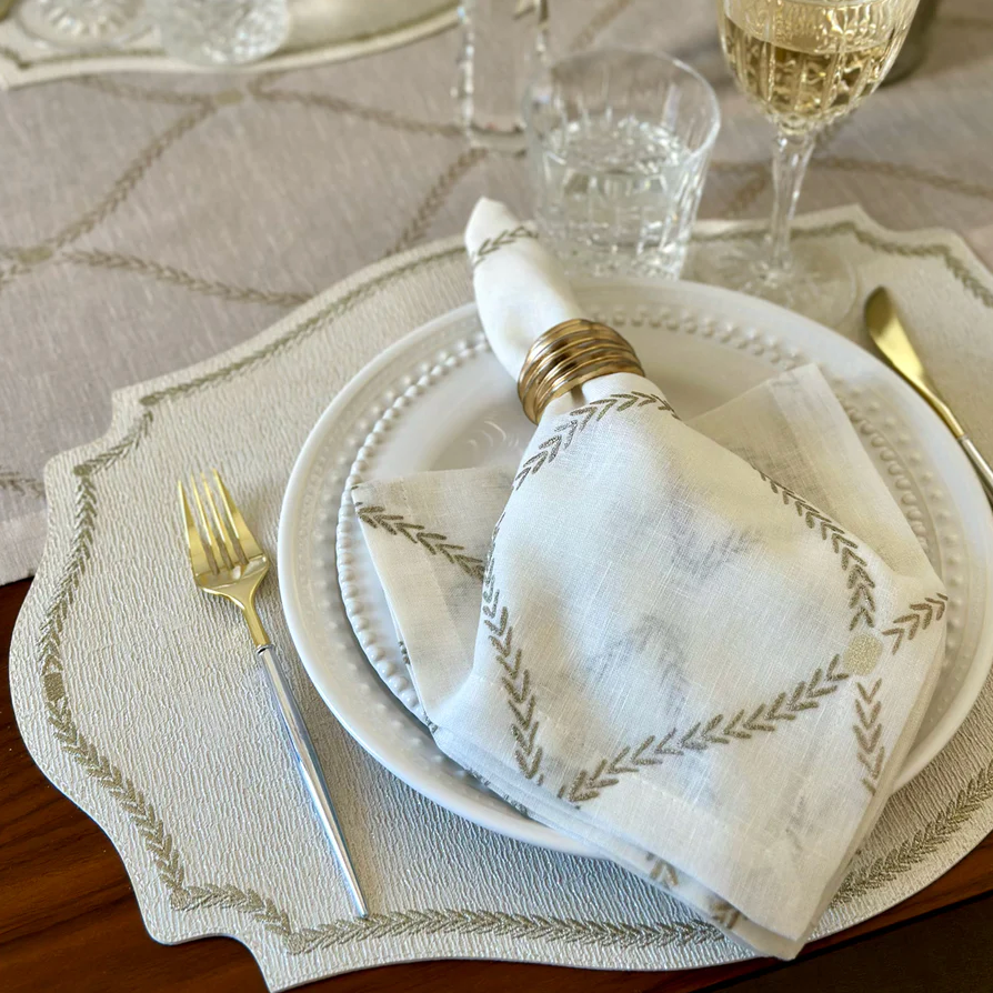 Regent Luminous Embroidered Placemats, Set of 4