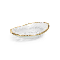 Cally Clear Textured Bowls Gold Rim, Set of 3