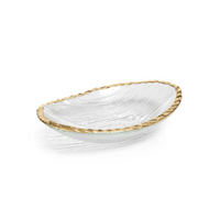 Cally Clear Textured Bowls with Gold Rim, Set of 3