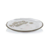 Eucalyptus Design Glass Dessert Plates, Set 6
