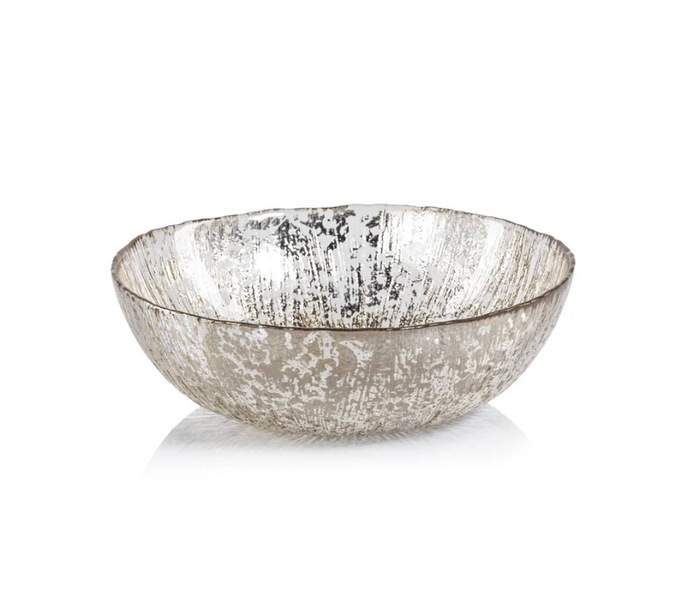 Luminara Golden Silver Fusion Deep Glass Bowls, Set of 6
