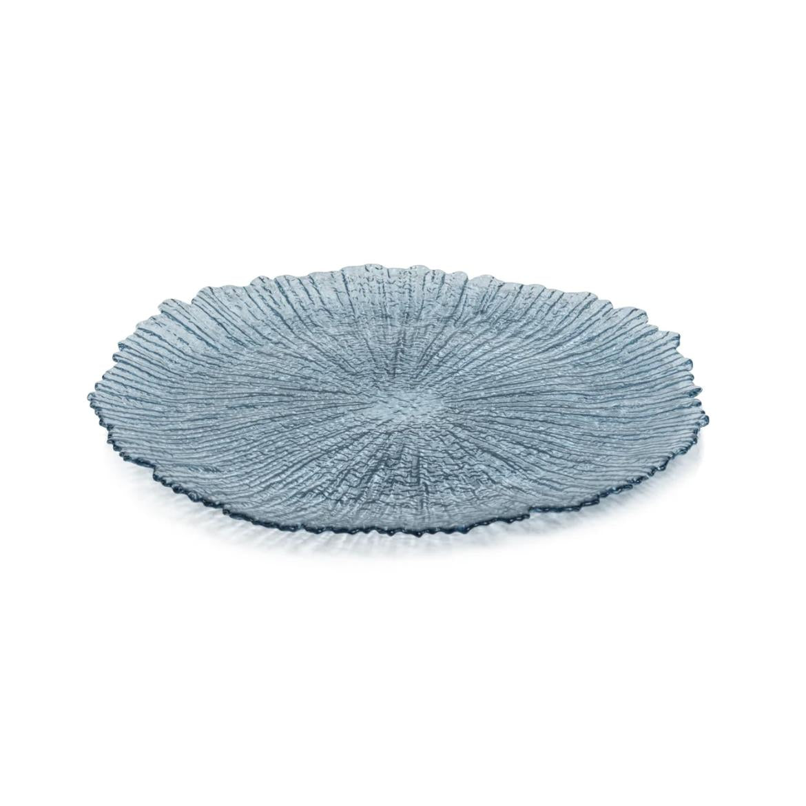 Icy Sapphire Blue Glass Charger Plate, Set 6 | Bone & Brass