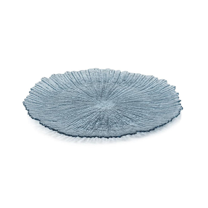 Icy Sapphire Blue Glass Charger Plate, Set 6 | Bone & Brass