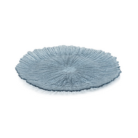 Icy Sapphire Blue Glass Charger Plate, Set of 6