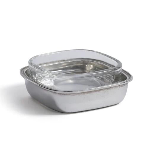St. Moritz Pewter & Glass Single Condiment Set | Bone & Brass