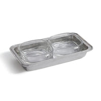 St. Moritz Pewter & Glass Double Condiment Set | Bone & Brass