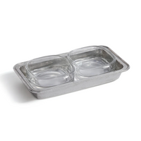 St. Moritz Pewter & Glass Double Condiment Set
