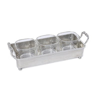 St. Anton Pewter & Glass 3-Section Condiment Tray | Bone & Brass