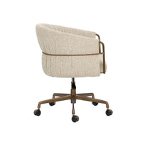 Olma Oatmeal & Bronze Office Chair - Chair Side View | Bone & Brass