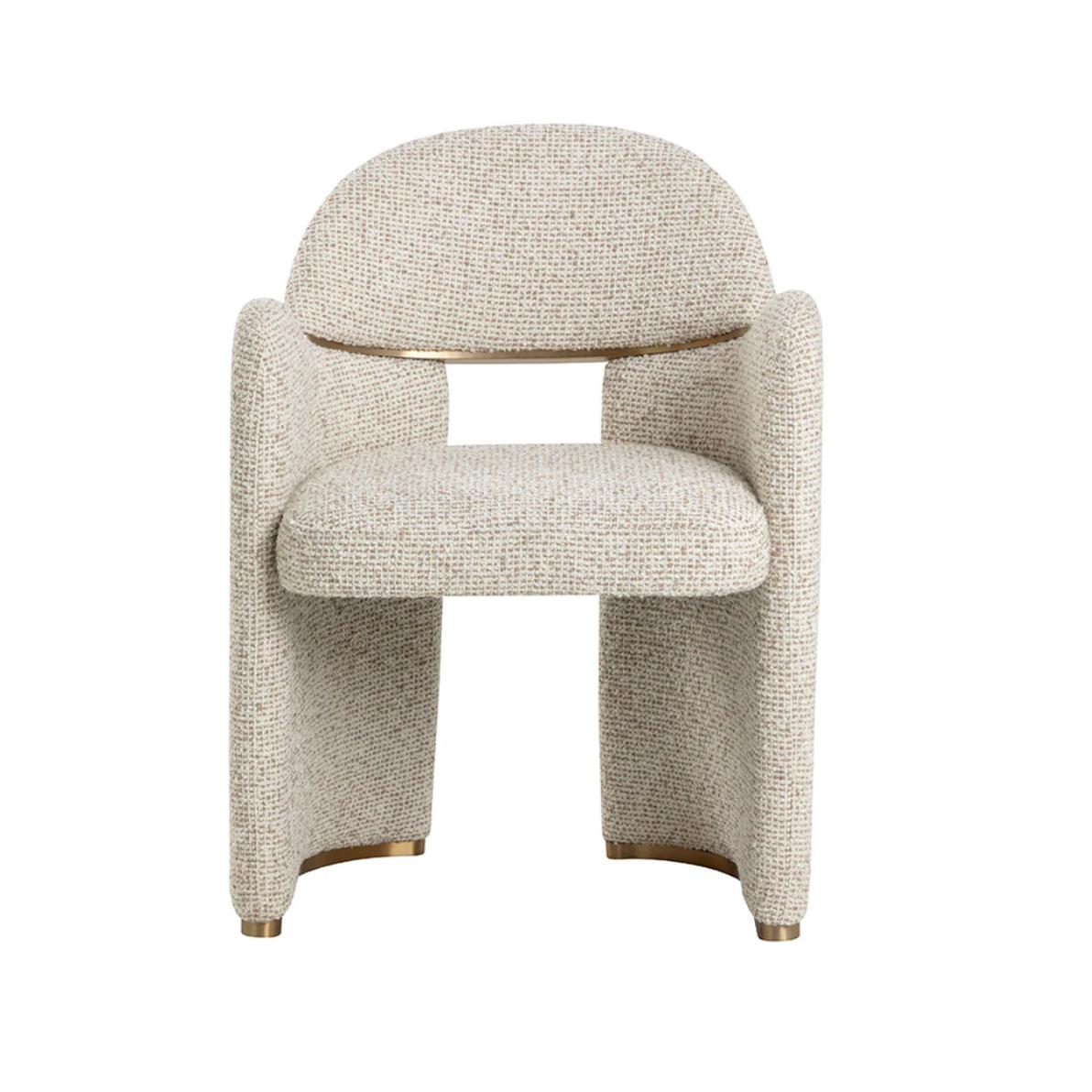 Snowden Ecru Dining Armchair - Chair Upholstery Detail | Bone & Brass