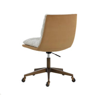 Stinson Ivory & Camel Office Chair - Chair Side View | Bone & Brass