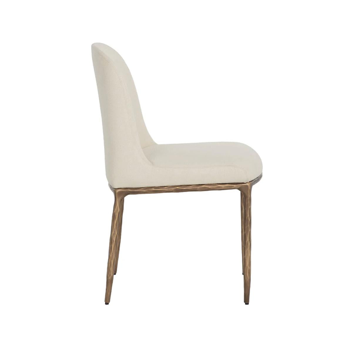 Nestor Alabaster & Antique Brass Dining Chair - Chair Side View | Bone & Brass