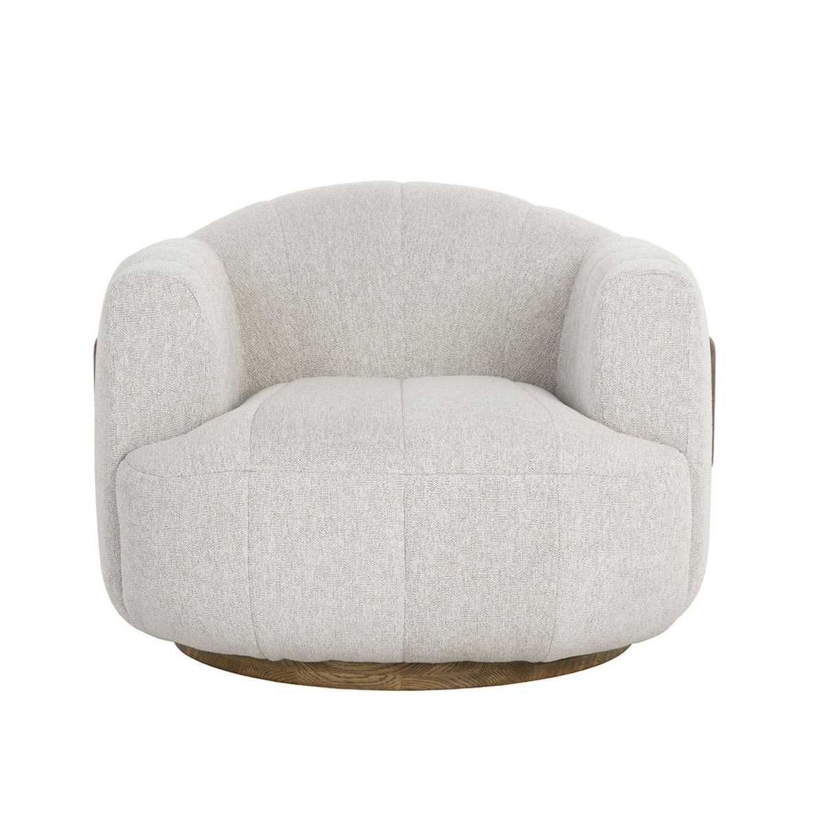 Tadeo Dove Cream Swivel Armchair - Chair Detail | Bone & Brass