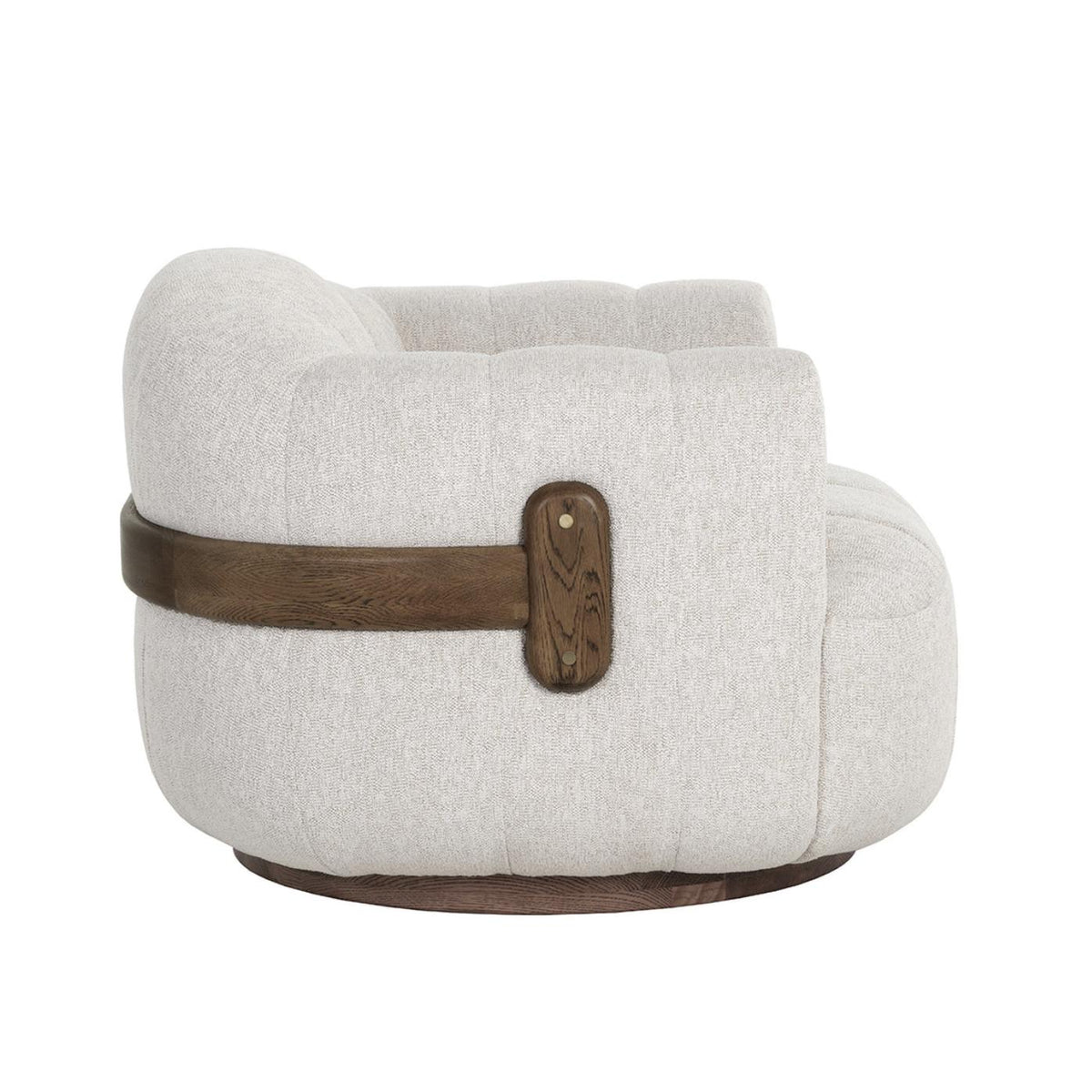 Tadeo Dove Cream Swivel Armchair - Chair Upholstery Detail | Bone & Brass
