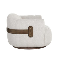 Tadeo Dove Cream Swivel Armchair - Chair Upholstery Detail | Bone & Brass