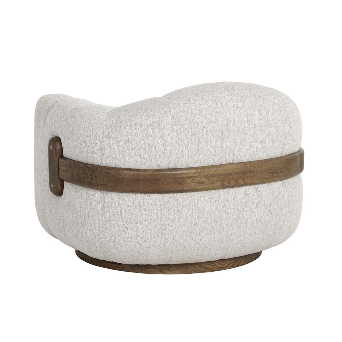 Tadeo Dove Cream Swivel Armchair - Chair Side View | Bone & Brass