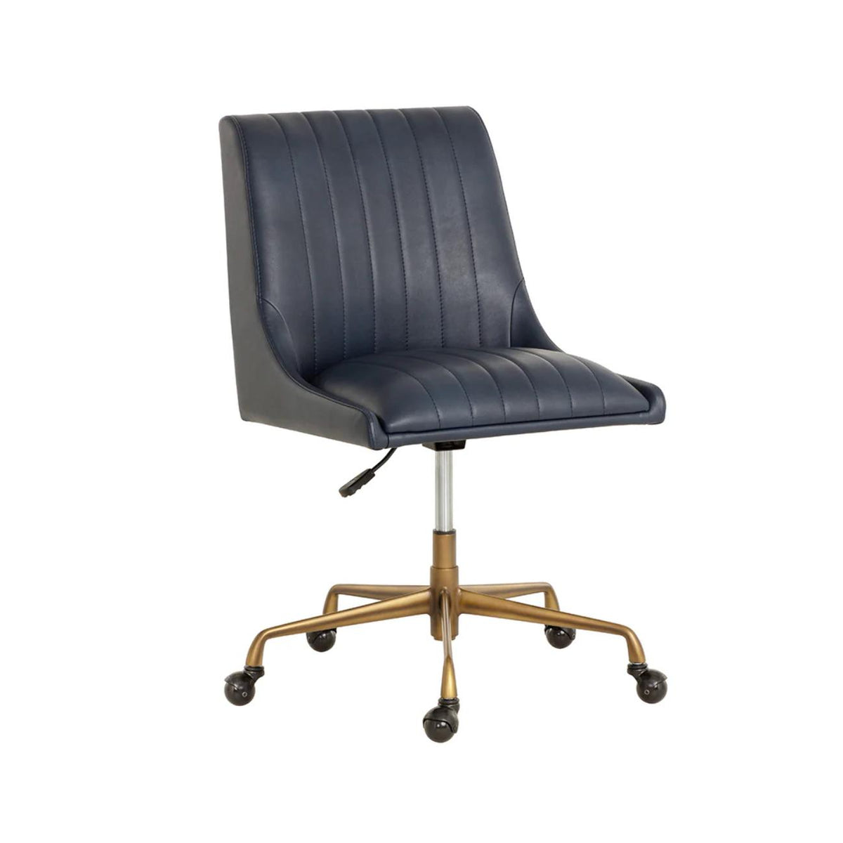 Halden Office Chair - Bravo Admiral & Bronze | Bone & Brass