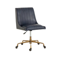 Halden Office Chair - Bravo Admiral & Bronze | Bone & Brass