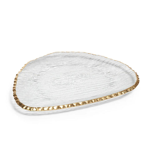 Cally Organic Shape Plate Gold Rim, Set of 3 | Bone & Brass