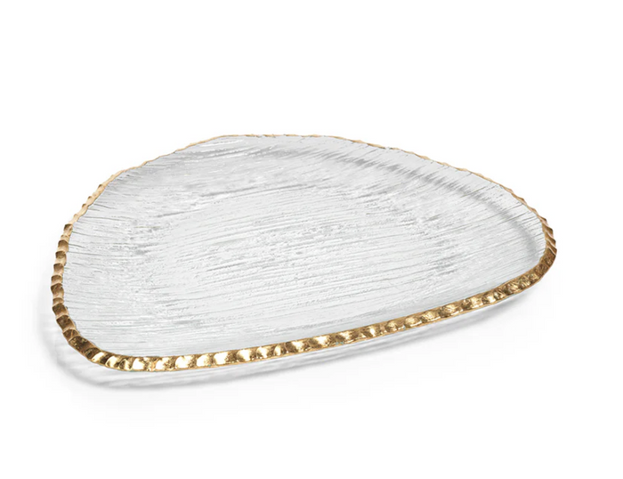 Cally Organic Shape Plate with Gold Rim, Set of 3