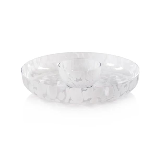 Opal White Chip Dip Serving Bowl | Bone & Brass