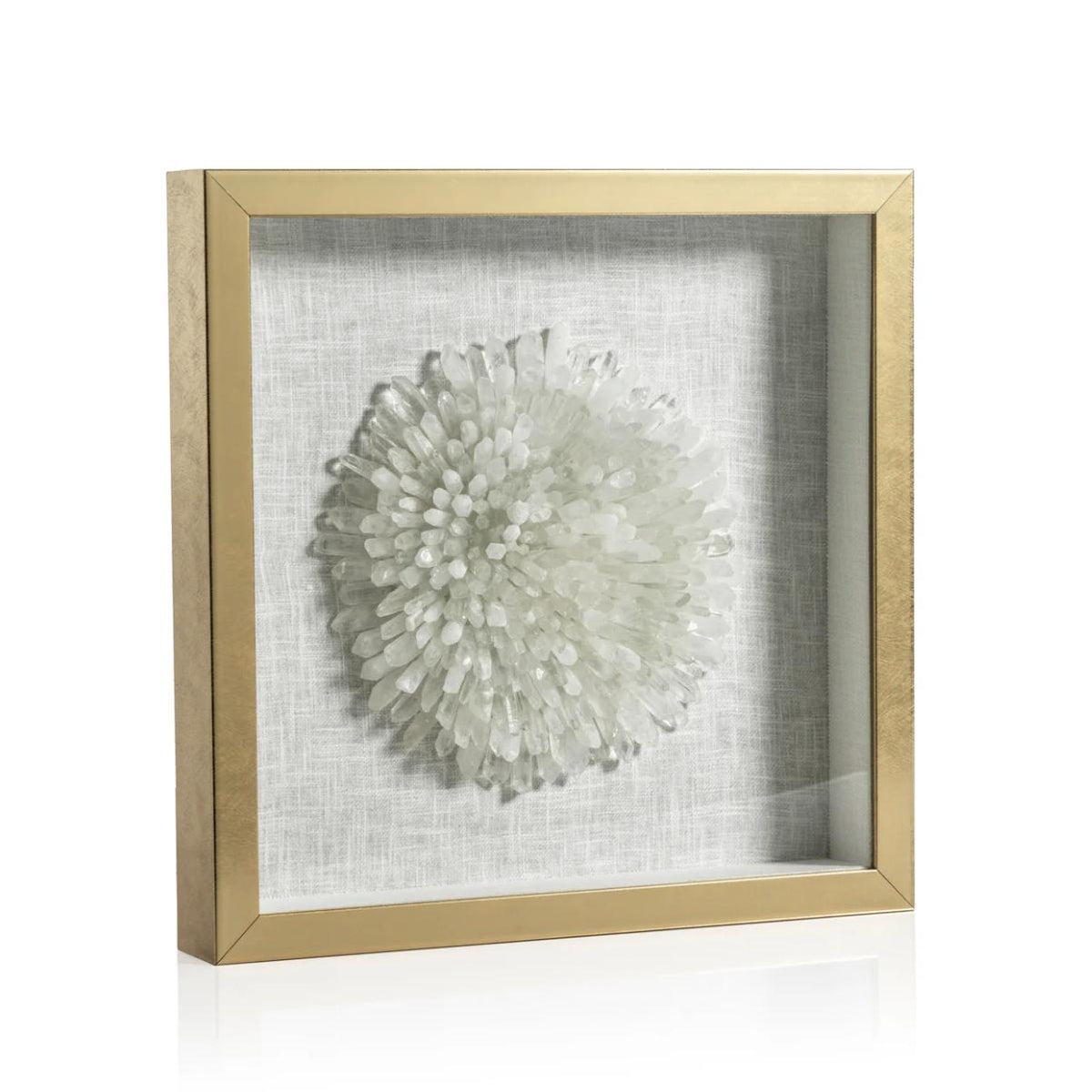 Gold Framed Crystal Flower Artwork | Bone & Brass
