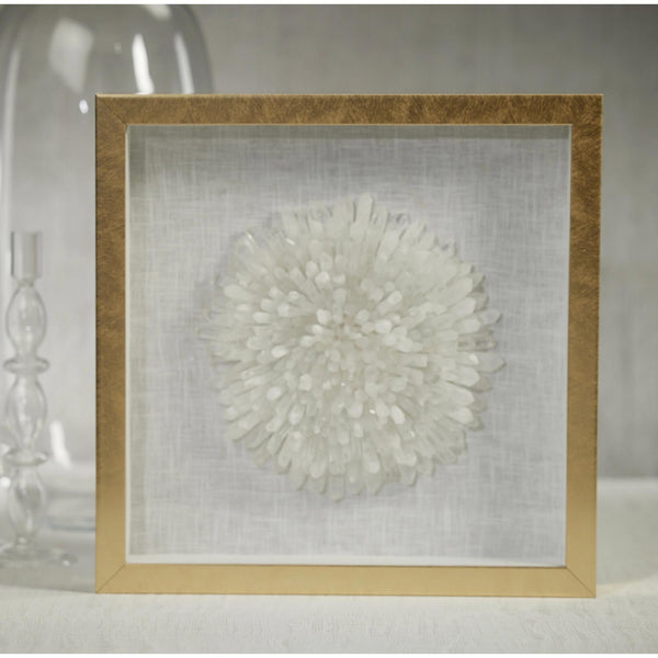 Gold Framed Crystal Flower Artwork - Artwork Detail | Bone & Brass