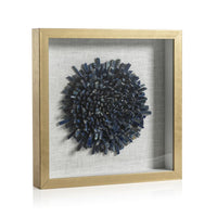 Gold Framed Blue Lapis Flower Artwork | Bone & Brass