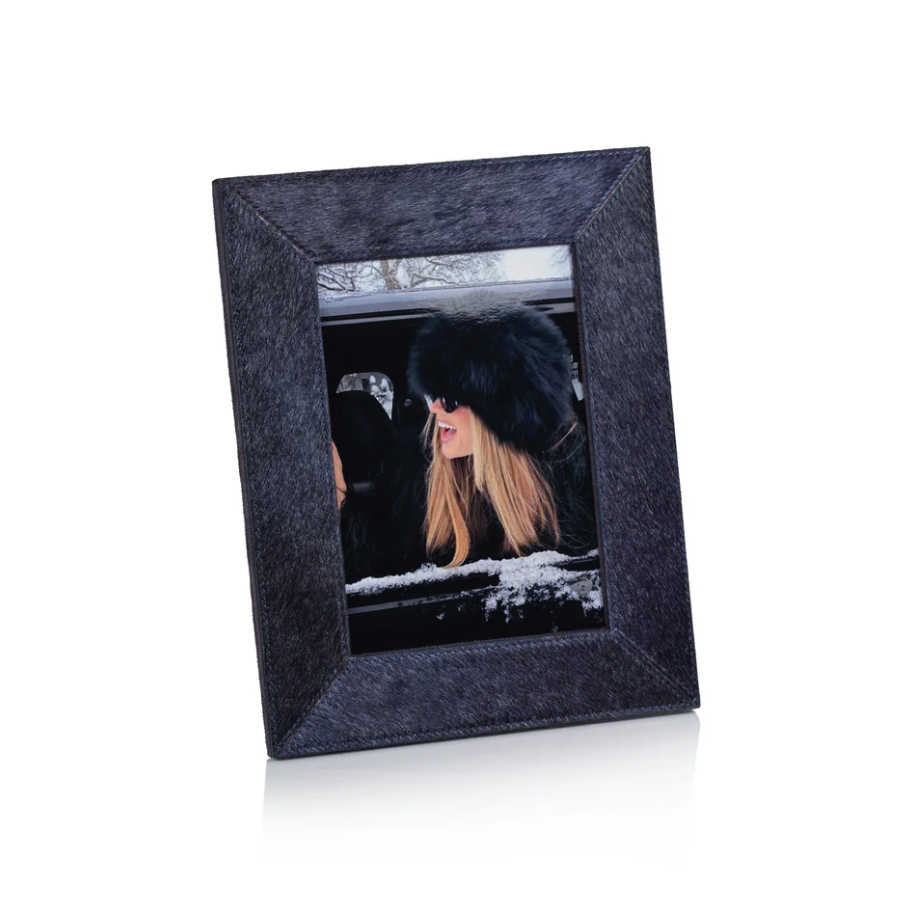 Corviglia Navy Hair On Hide Photo Frame