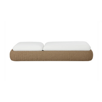 Barcelona Natural Wicker & White Upholstery Lounger