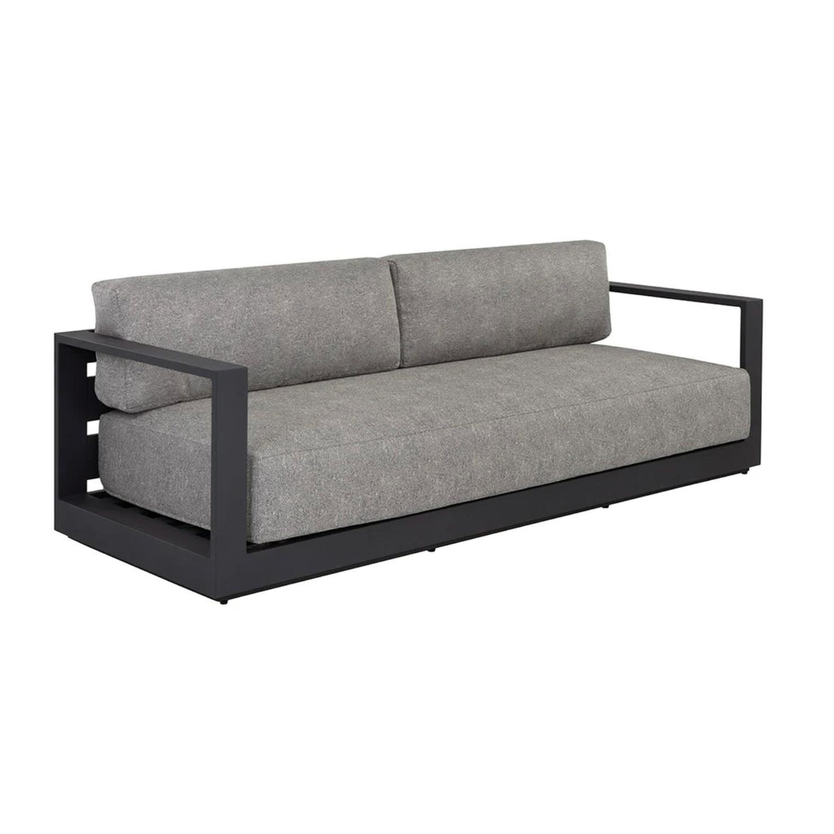Tavira Charcoal Outdoor Sofa - Lanikai Salt Pepper Fabric | Bone & Brass