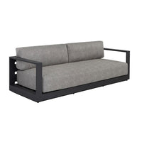 Tavira Charcoal Outdoor Sofa - Lanikai Salt Pepper Fabric | Bone & Brass