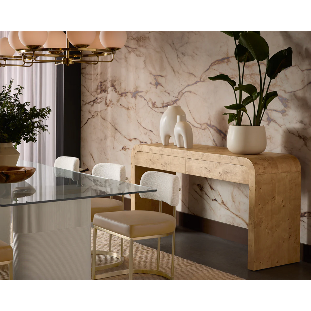 Rowena Burl Console Table