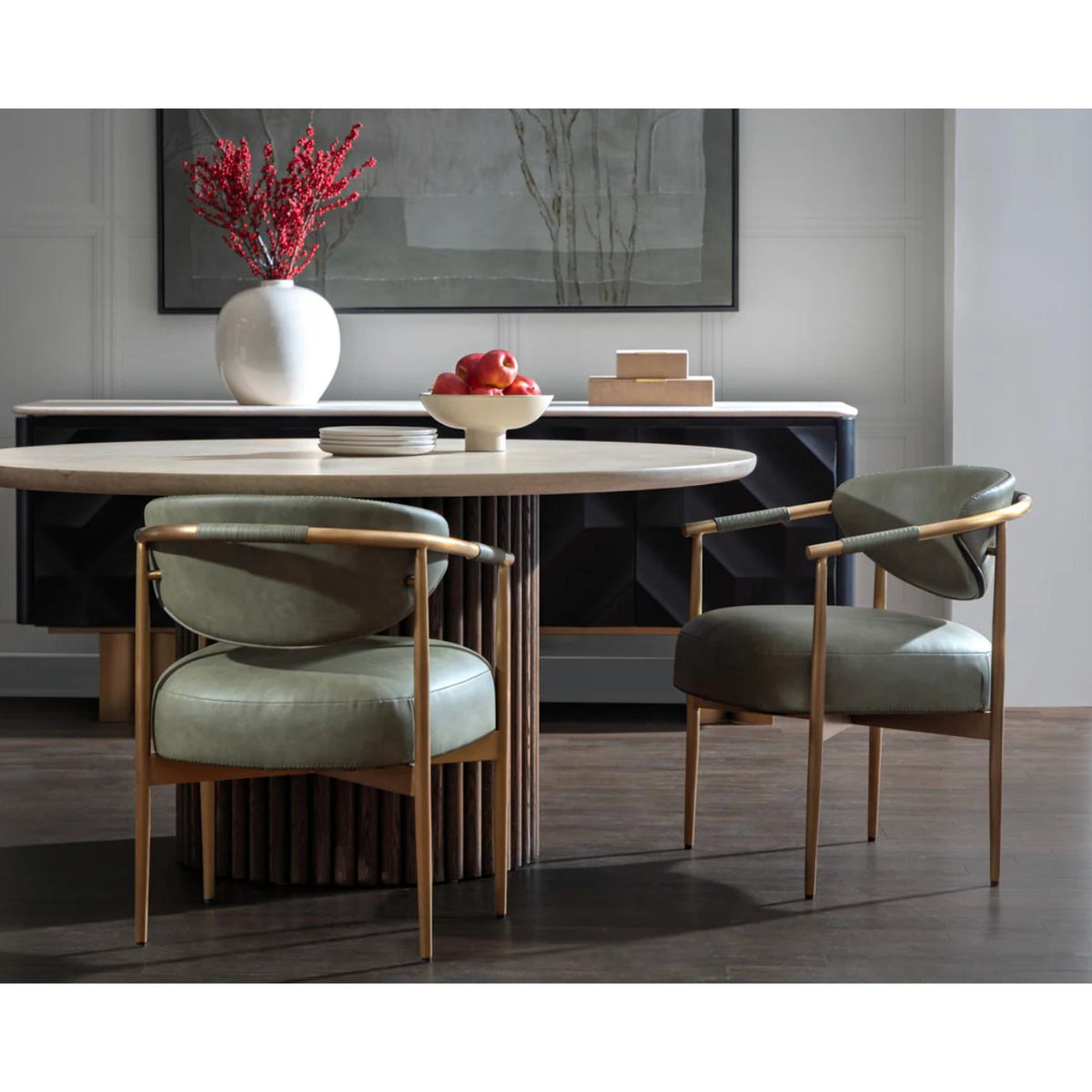Heloise Dining Armchair - Ivanhoe Pine - Chair Side View | Bone & Brass