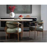 Heloise Dining Armchair - Ivanhoe Pine - Chair Side View | Bone & Brass